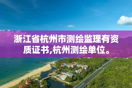 浙江省杭州市测绘监理有资质证书,杭州测绘单位。