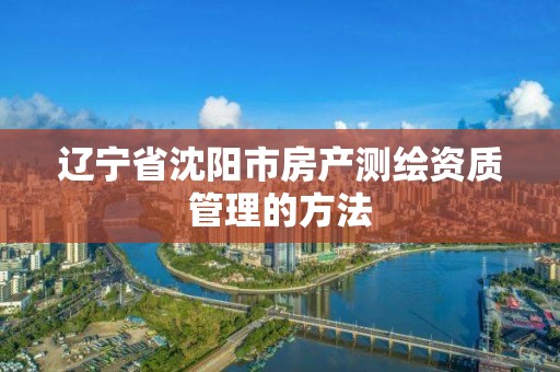 辽宁省沈阳市房产测绘资质管理的方法