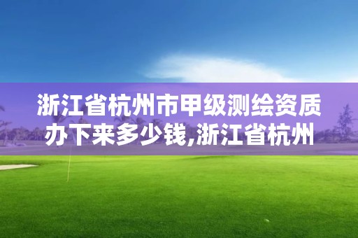 浙江省杭州市甲级办下来多少钱啊。