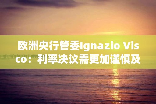 欧洲央行管委Ignazio Visco：利率决议需更加谨慎及依赖数据