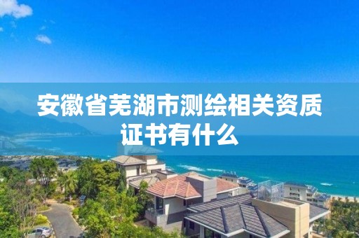 安徽省芜湖市测绘相关资质证书有什么