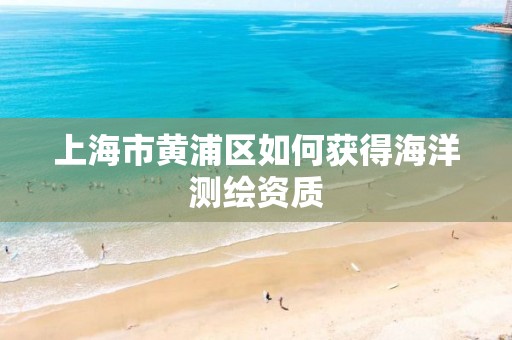 上海市黄浦区如何获得海洋测绘资质