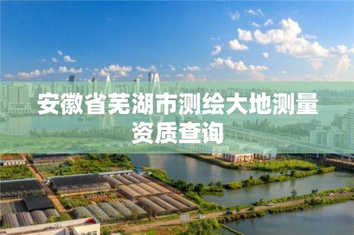 安徽省芜湖市测绘大地测量资质查询