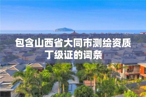 包含山西省大同市测绘资质丁级证的词条