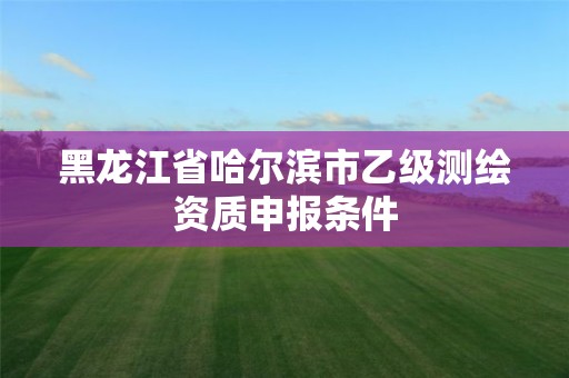 黑龙江省哈尔滨市乙级测绘资质申报条件