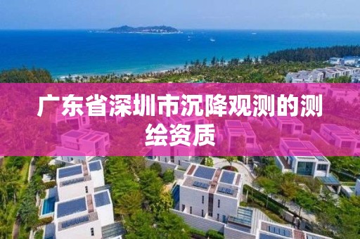 广东省深圳市沉降观测的测绘资质