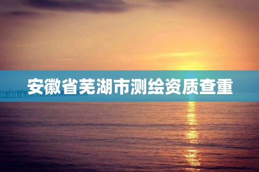 安徽省芜湖市测绘资质查重