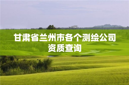 甘肃省兰州市各个测绘公司资质查询