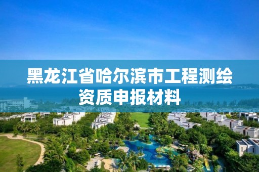 黑龙江省哈尔滨市工程测绘资质申报材料