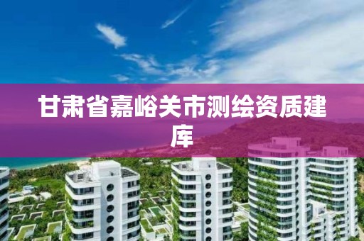 甘肃省嘉峪关市测绘资质建库