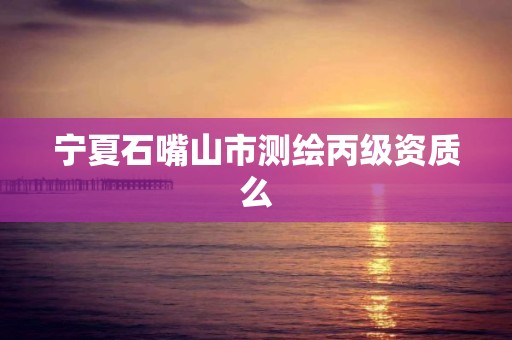 宁夏石嘴山市测绘丙级资质么