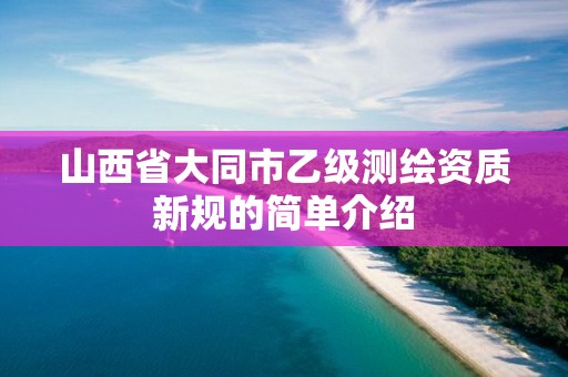 山西省大同市乙级测绘资质新规的简单介绍