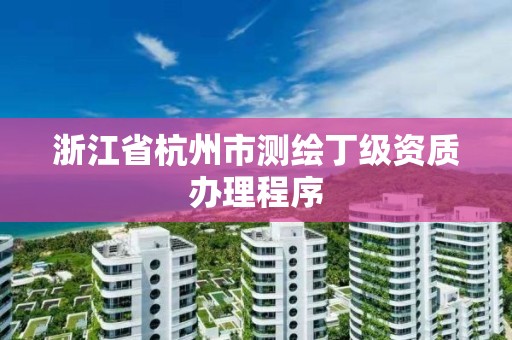 浙江省杭州市测绘丁级资质办理程序