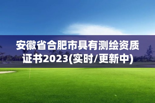 安徽省合肥市具有测绘资质证书2023(实时/更新中)