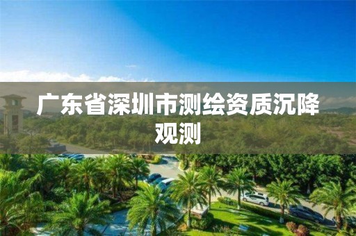 广东省深圳市测绘资质沉降观测