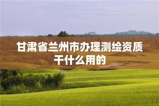 甘肃省兰州市办理测绘资质干什么用的