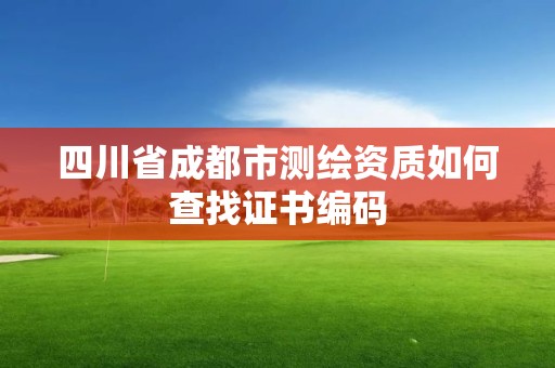 四川省成都市测绘资质如何查找证书编码