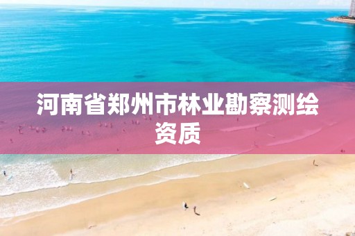 河南省郑州市林业勘察测绘资质