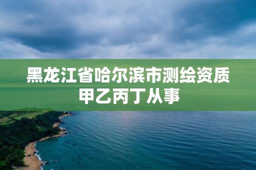 黑龙江省哈尔滨市测绘资质甲乙丙丁从事