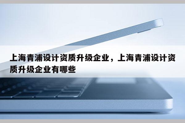 上海青浦设计资质升级企业，上海青浦设计资质升级企业有哪些