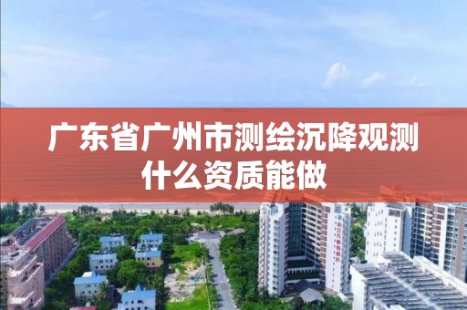 广东省广州市测绘沉降观测什么资质能做