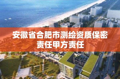 安徽省合肥市测绘资质保密责任甲方责任