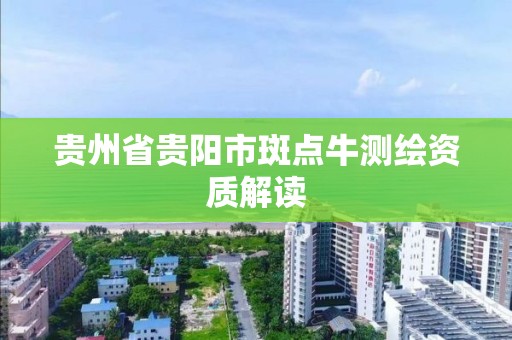 贵州省贵阳市斑点牛测绘资质解读