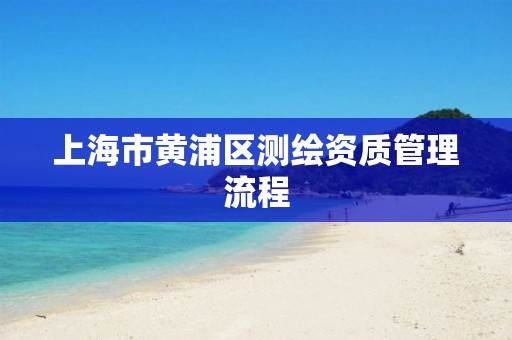 上海市黄浦区测绘资质管理流程