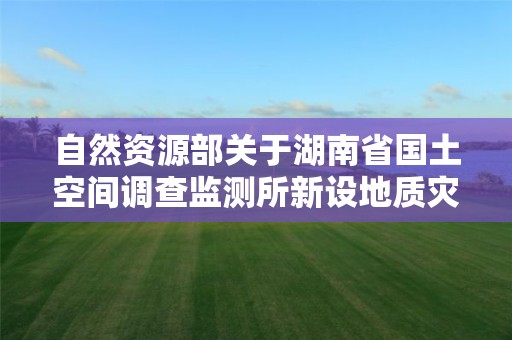 自然资源部关于湖南省国土空间调查监测所新设地质灾害防治单位勘查甲级申请审批公告