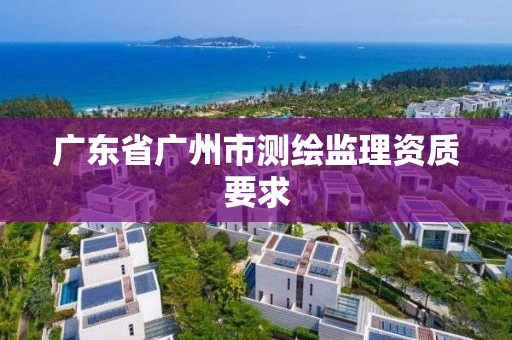 广东省广州市测绘监理资质要求