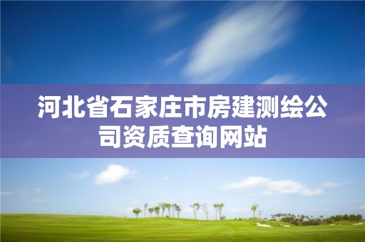 河北省石家庄市房建测绘公司资质查询网站