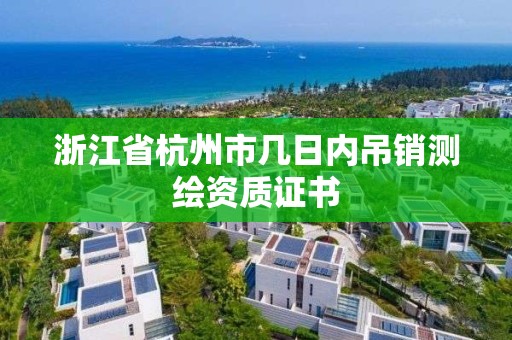 浙江省杭州市几日内吊销测绘资质证书