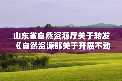 山东省自然资源厅关于转发《自然资源部关于开展不动产登记队伍作风常态化建设的通知》的通知