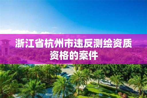 浙江省杭州市违反测绘资质资格的案件