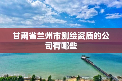 甘肃省兰州市测绘资质的公司有哪些