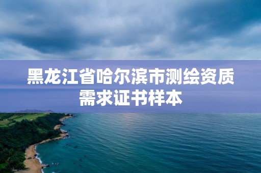 黑龙江省哈尔滨市测绘资质需求证书样本