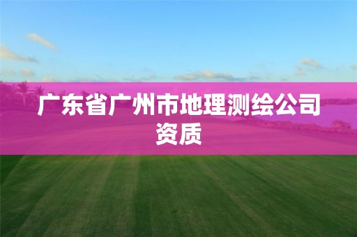 广东省广州市地理测绘公司资质