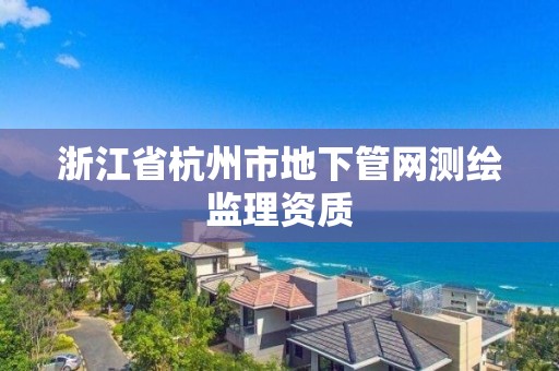 浙江省杭州市地下管网测绘监理资质