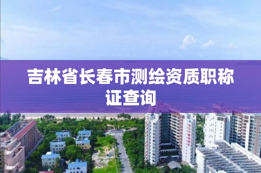 吉林省长春市测绘资质职称证查询