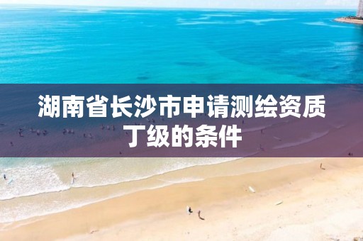 湖南省长沙市申请测绘资质丁级的条件