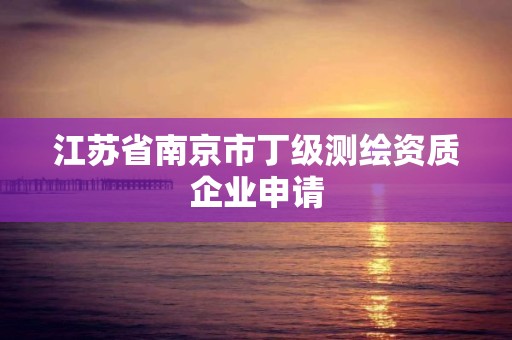 江苏省南京市丁级测绘资质企业申请