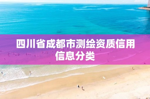 四川省成都市测绘资质信用信息分类