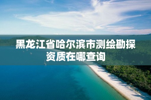 黑龙江省哈尔滨市测绘勘探资质在哪查询