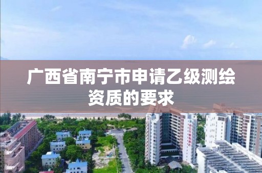 广西省南宁市申请乙级测绘资质的要求