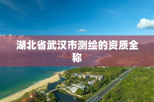 湖北省武汉市测绘的资质全称