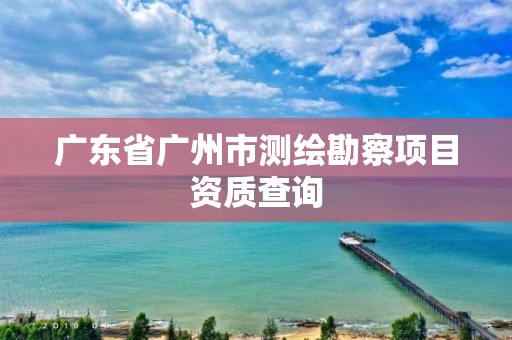 广东省广州市测绘勘察项目资质查询