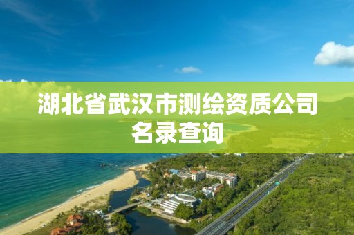 湖北省武汉市测绘资质公司名录查询