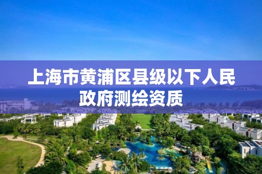 上海市黄浦区县级以下人民政府测绘资质