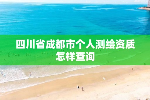 四川省成都市个人测绘资质怎样查询