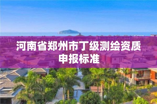 河南省郑州市丁级测绘资质申报标准